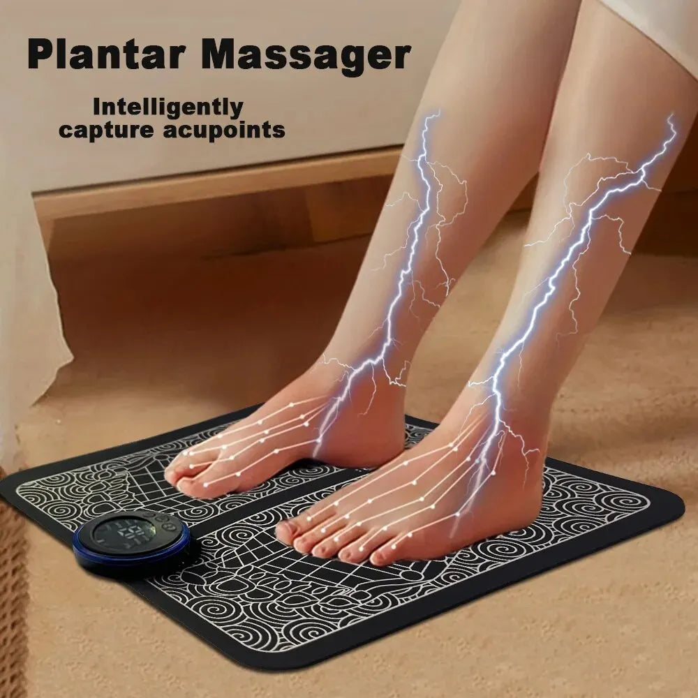 EMS Electric Foot Massager Pad Relief Pain Relax Feet Acupoints Massage Mat Shock Muscle Stimulation Improve Blood Circulation