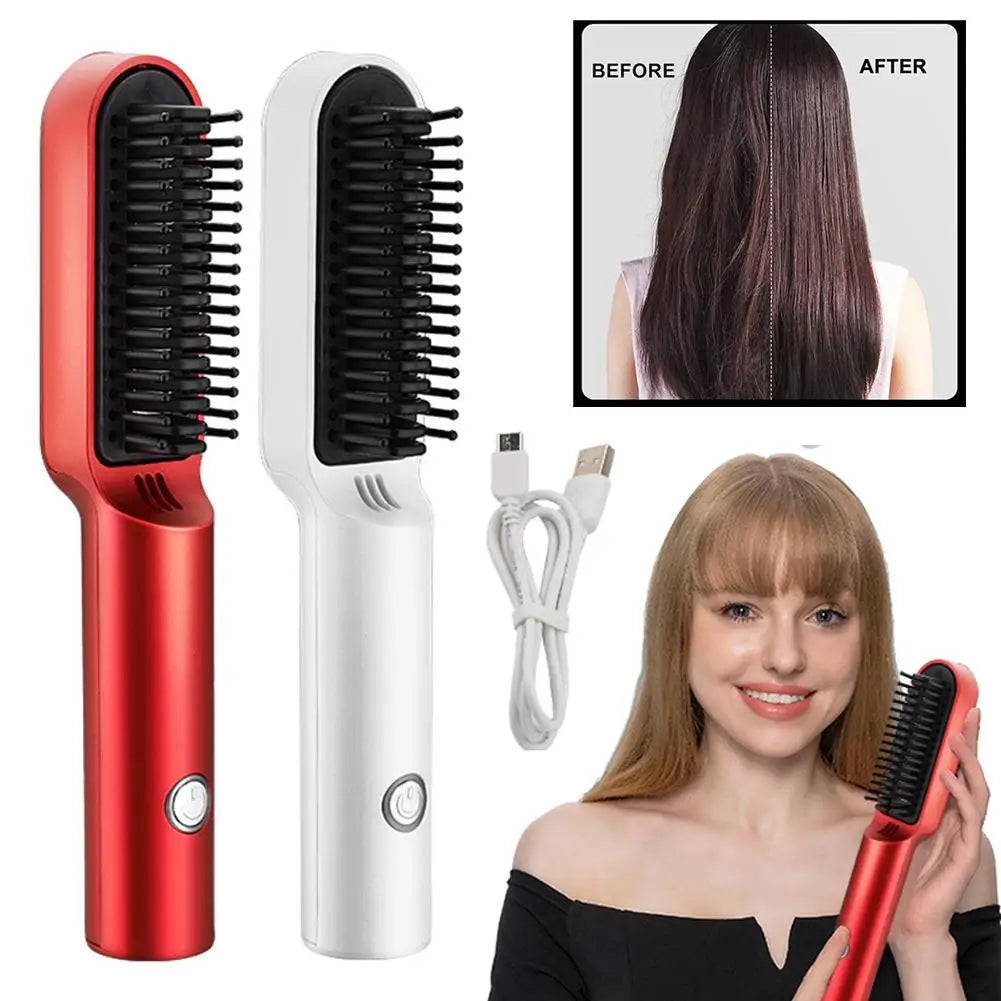 Hair Straightening Brush Fast Heating Comb Curling Styling Electric Iron Comb Straightener Hair Styler Comb Multifunctional